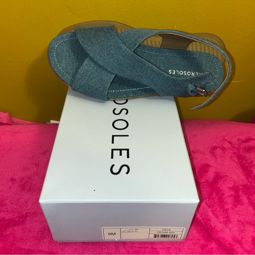🏷️ AEROSOLES Denim Cele Flat Sandals
